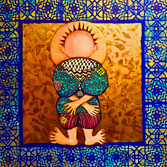 A wearable piece of art history: Laila Shawa's 'Handalah and the Summer' on a pure silk scarf, juxtaposing a symbol of defiance with the vibrancy of life | Gifting Spree