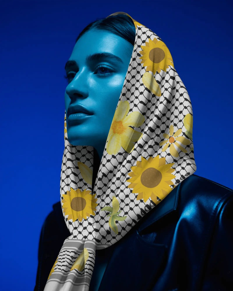 Palestine - Fields of Gold Kuffiyeh Silk Scarf
