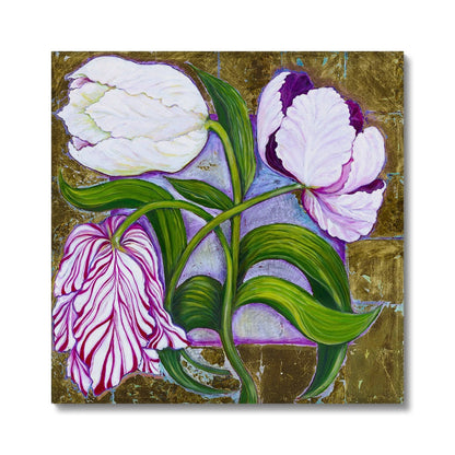 3 Tulips Canvas Fine art kite-916206451 24"x24" / White Wrap - Gifting Spree