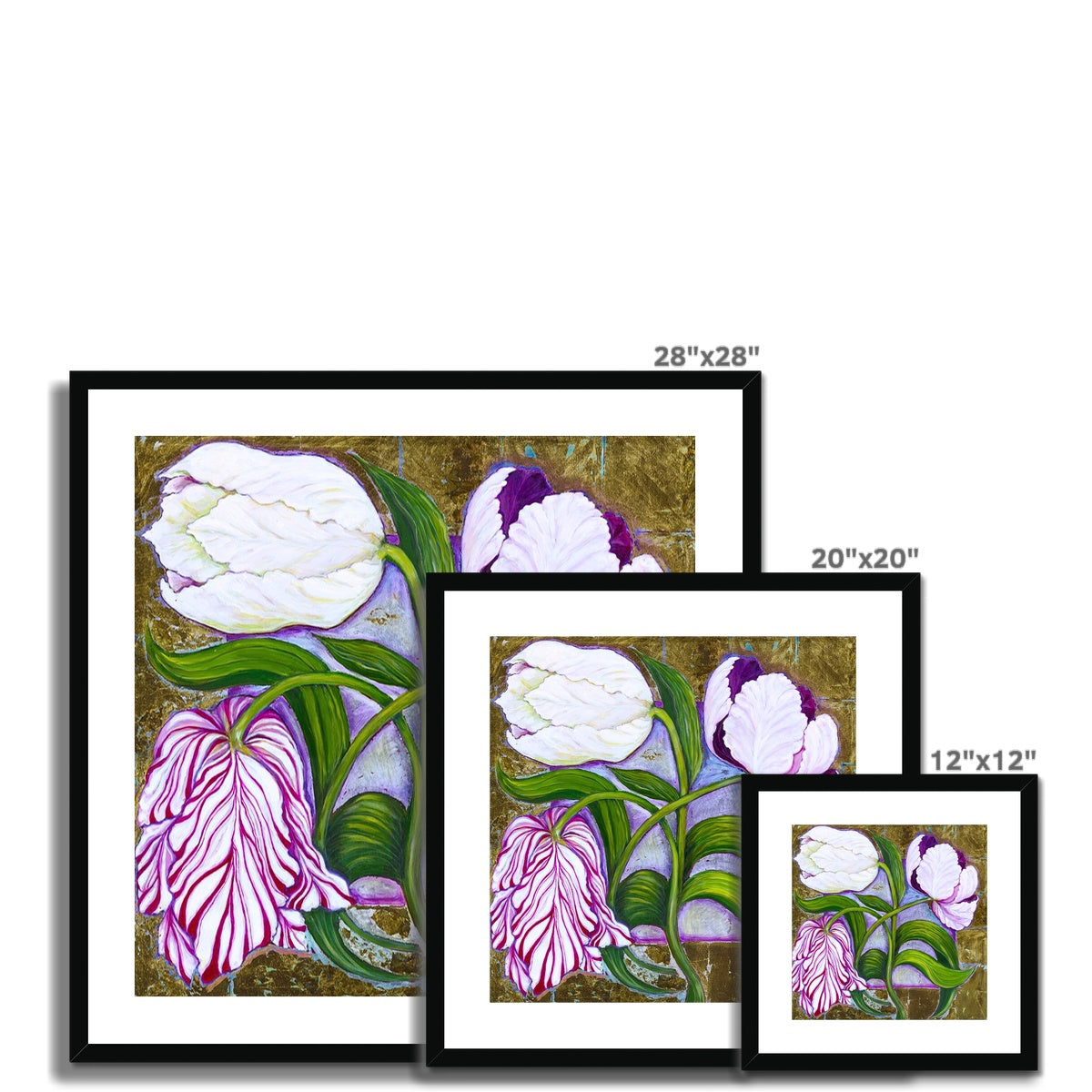 3 Tulips Framed & Mounted Print Fine art - Gifting Spree