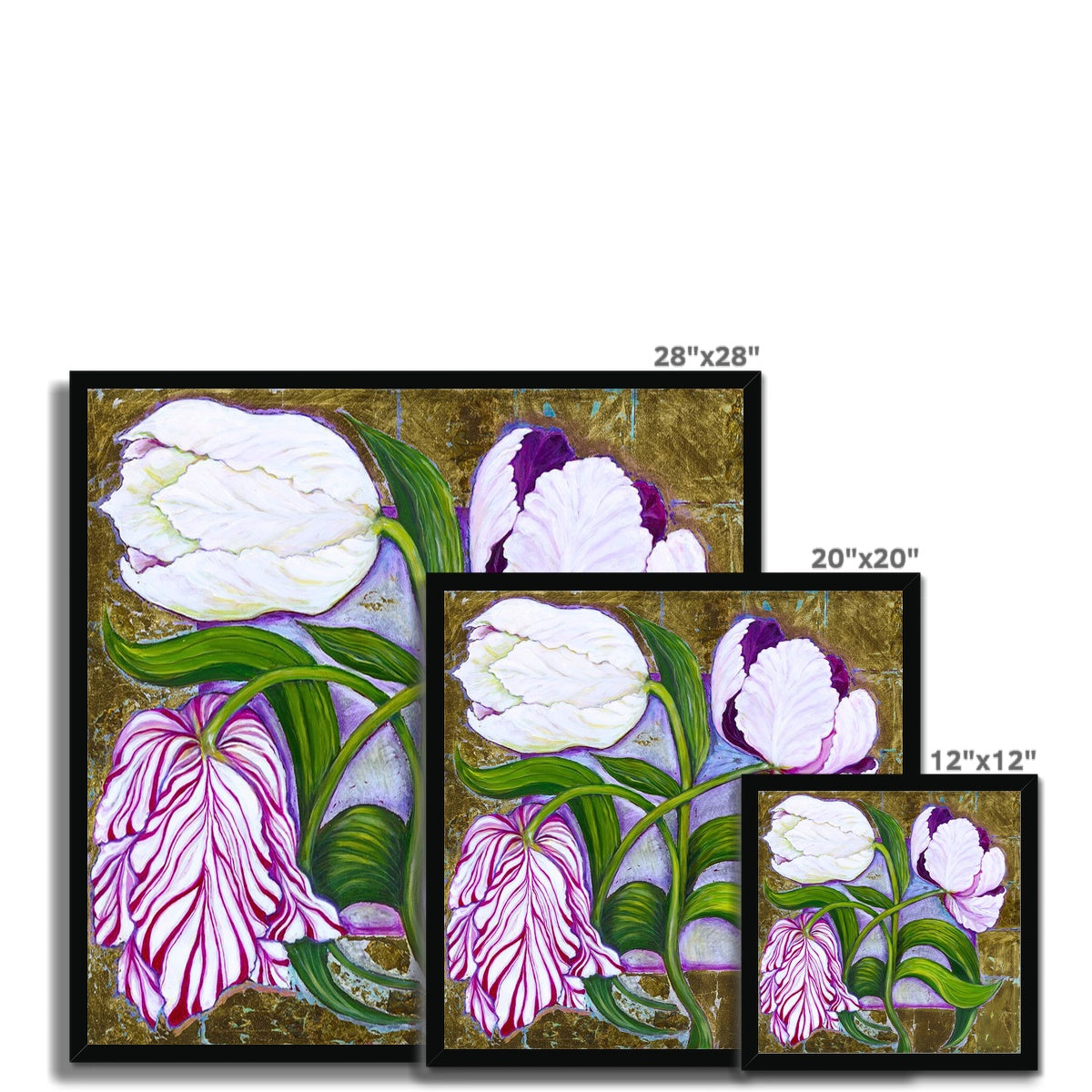 3 Tulips Framed Print Fine art - Gifting Spree