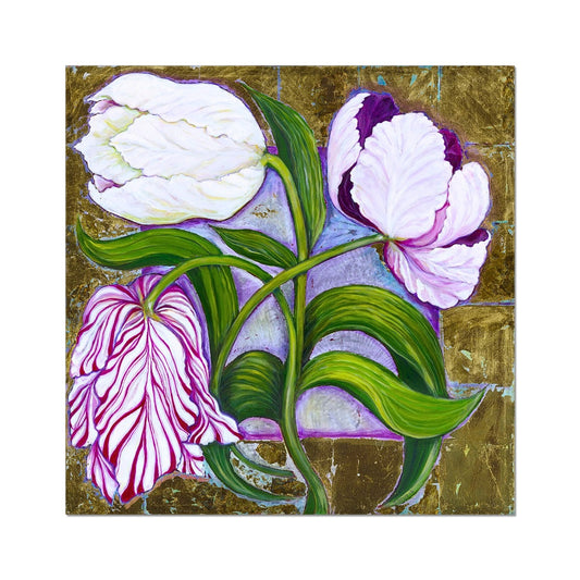 3 Tulips Rolled Canvas Fine art kite-916206525 24"x24" - Gifting Spree