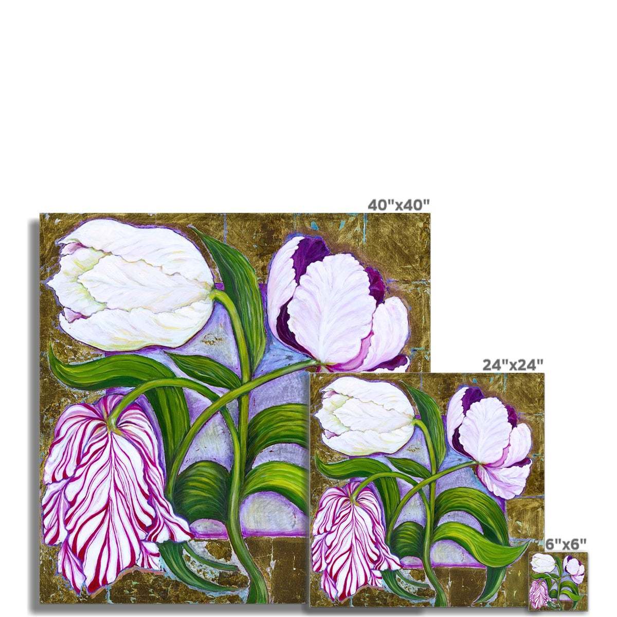 3 Tulips Rolled Canvas Fine art - Gifting Spree