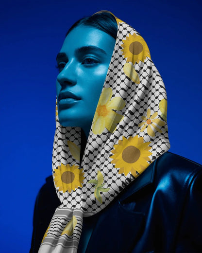 Palestine - Fields of Gold Kuffiyeh Silk Scarf