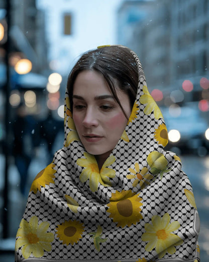 Palestine - Fields of Gold Kuffiyeh Silk Scarf
