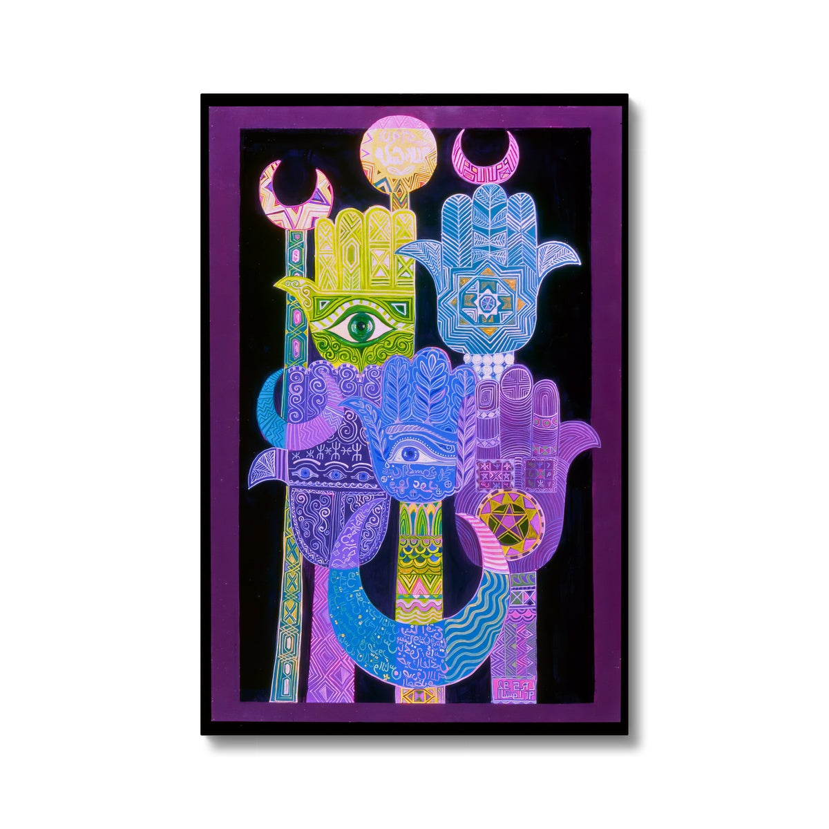 Alams’ - Laila Shawa’s 1992 Artwork on Eco Canvas 'Alams' Eco Canvas Art Print Fine art kite-909139901 16"x24" / White Wrap - Gifting Spree