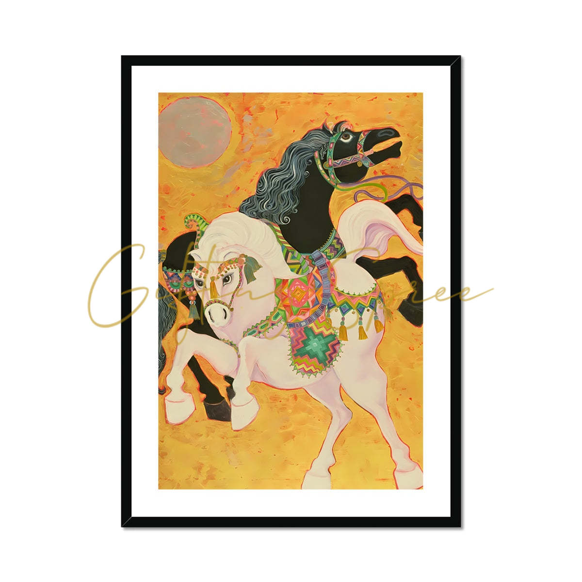 Art Print of Antar and Abla Framed & Mounted Print | Art 'Antar and Abla' Framed & Mounted Print Fine art kite-898059117 20"x28" / Black Frame - Gifting Spree