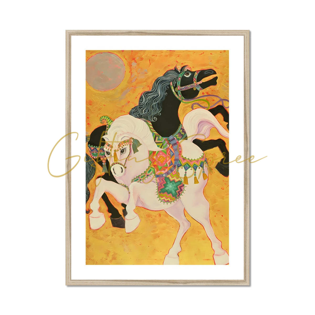 Art Print of Antar and Abla Framed & Mounted Print | Art 'Antar and Abla' Framed & Mounted Print Fine art kite-898059119 20"x28" / Natural Frame - Gifting Spree