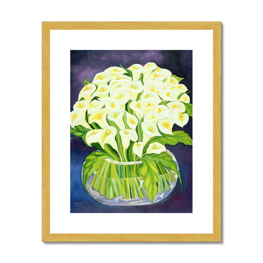 Calla Lilies, 1989 Antique Framed & Mounted Print Fine art kite-909085719 16"x20" / Gold Frame - Gifting Spree