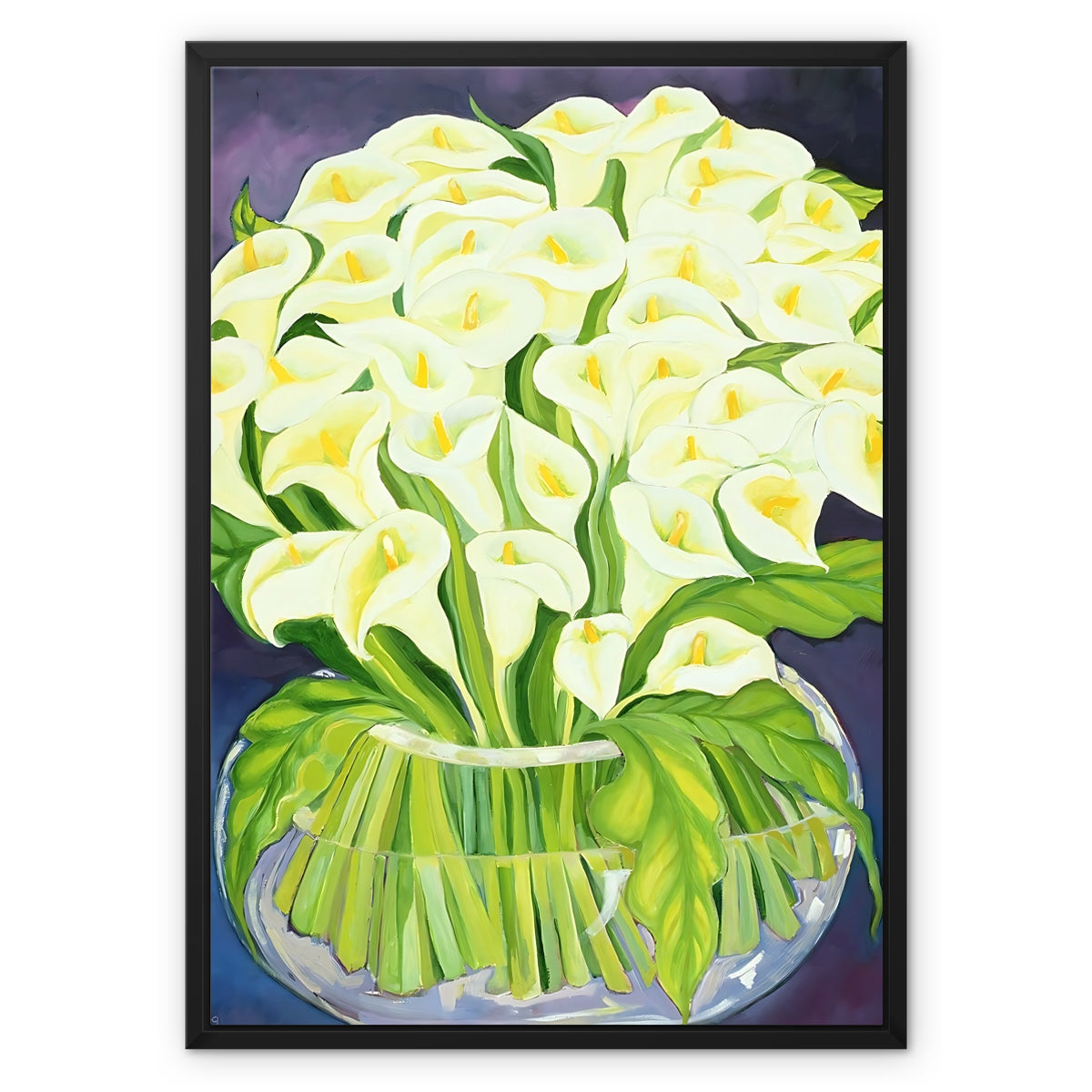 Calla Lilies, 1989 Framed Canvas Fine art kite-909086066 20"x28" / Black Frame / Image Wrap - Gifting Spree