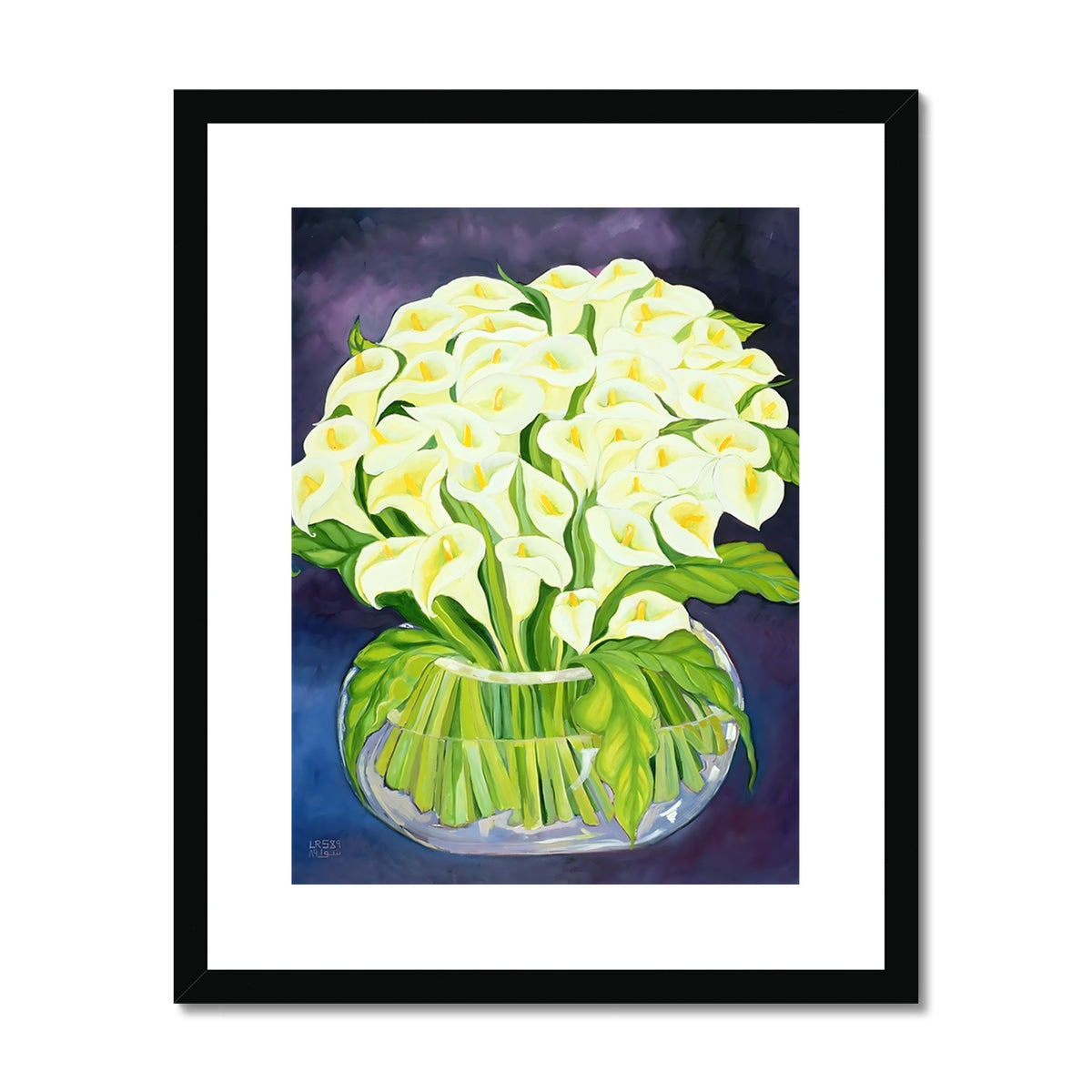 Calla Lilies, 1989 Framed & Mounted Print Fine art kite-909085577 16"x20" / Black Frame - Gifting Spree