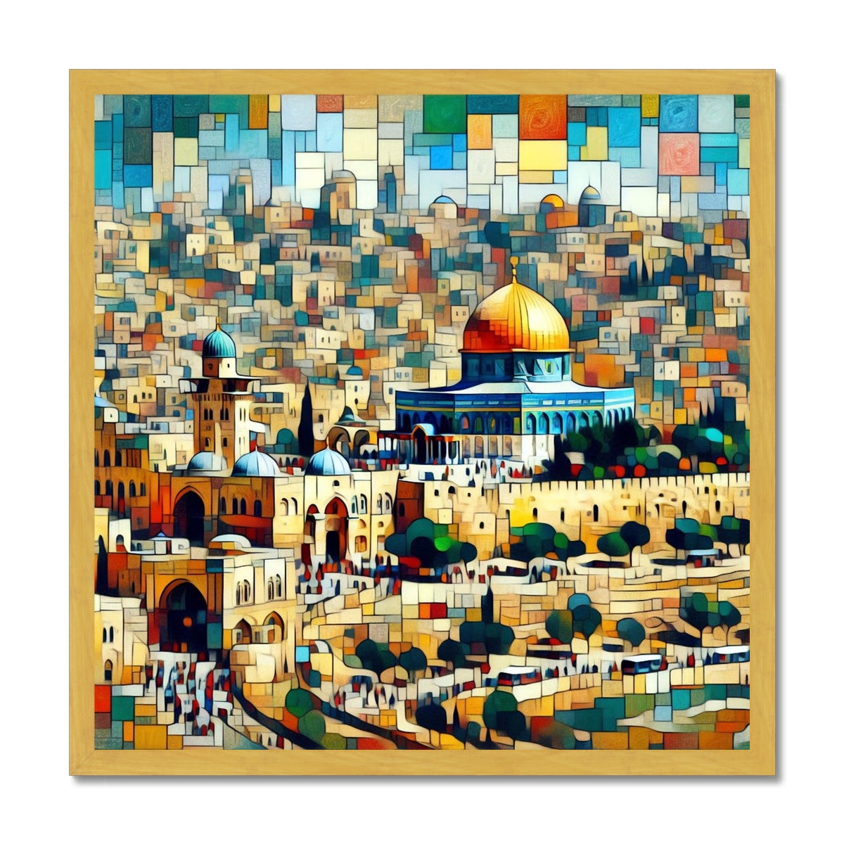 'City of Peace' Antique Framed Print Fine art kite-927111850 20"x20" / Gold Frame - Gifting Spree