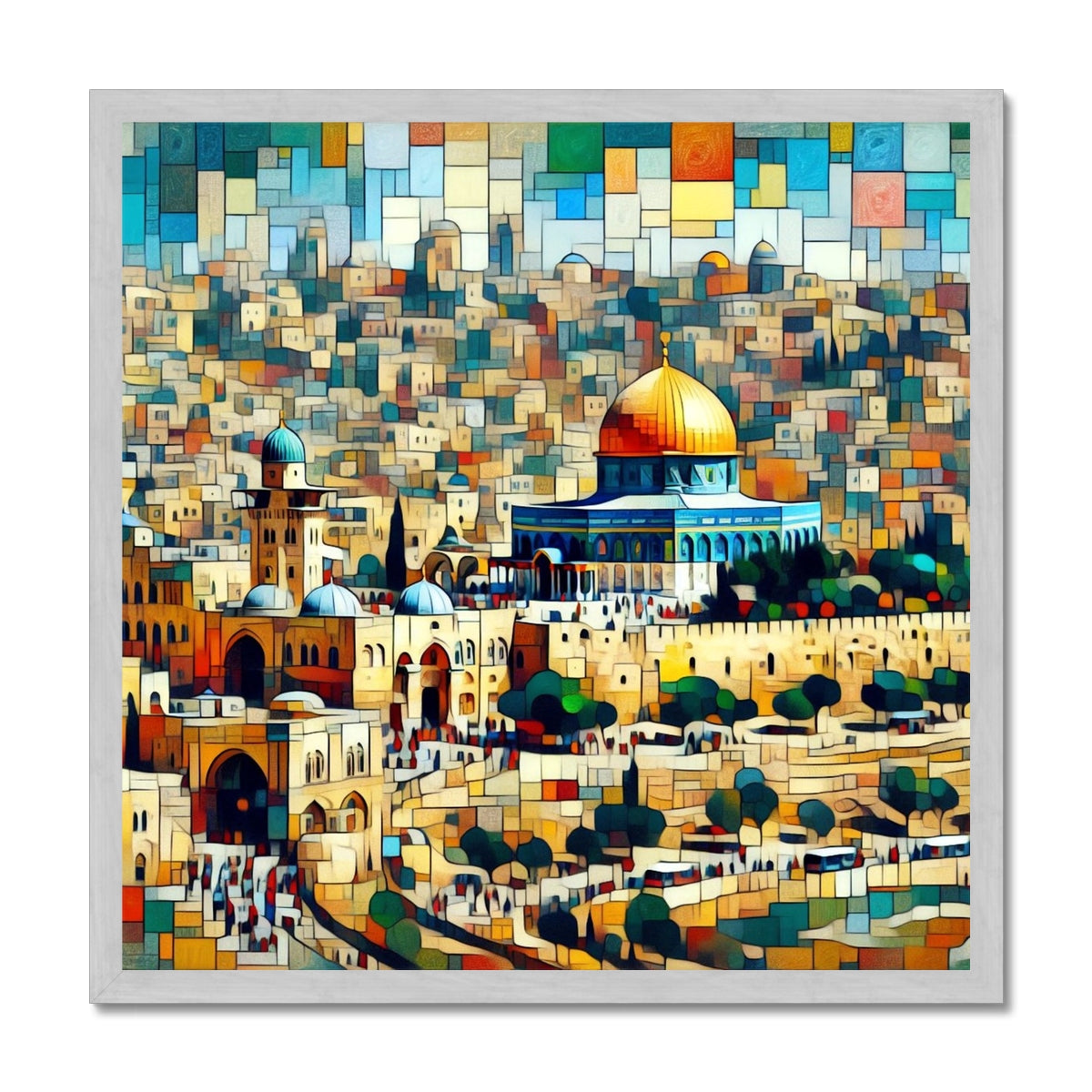 'City of Peace' Antique Framed Print Fine art kite-927111851 20"x20" / Silver Frame - Gifting Spree