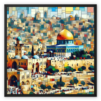 'City of Peace' Framed Canvas Fine art kite-927112254 24"x24" / Black Frame / Image Wrap - Gifting Spree