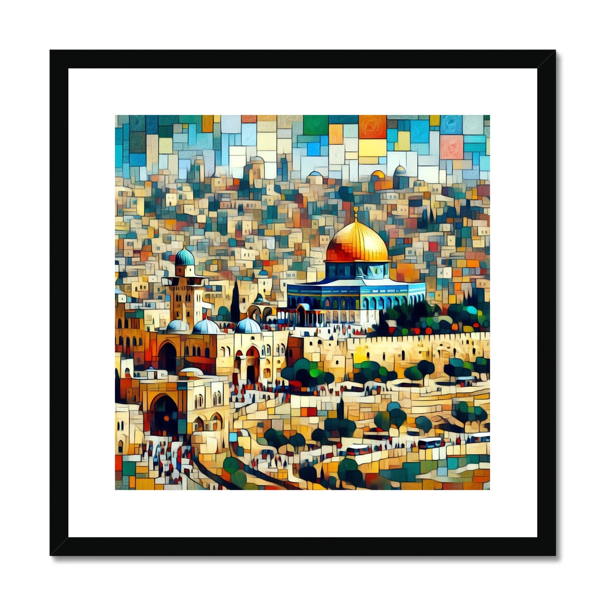 'City of Peace' Framed & Mounted Print Fine art kite-927111774 20"x20" / Black Frame - Gifting Spree