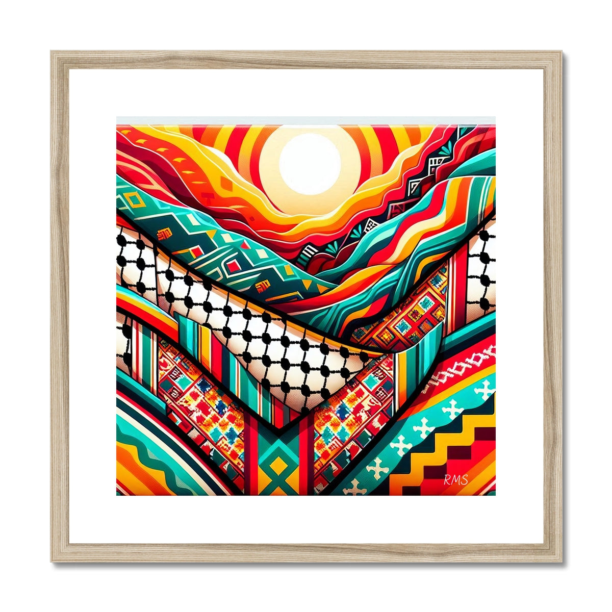 'Dawn Over The West Bank' Framed & Mounted Print Fine art kite-927091826 20"x20" / Natural Frame - Gifting Spree