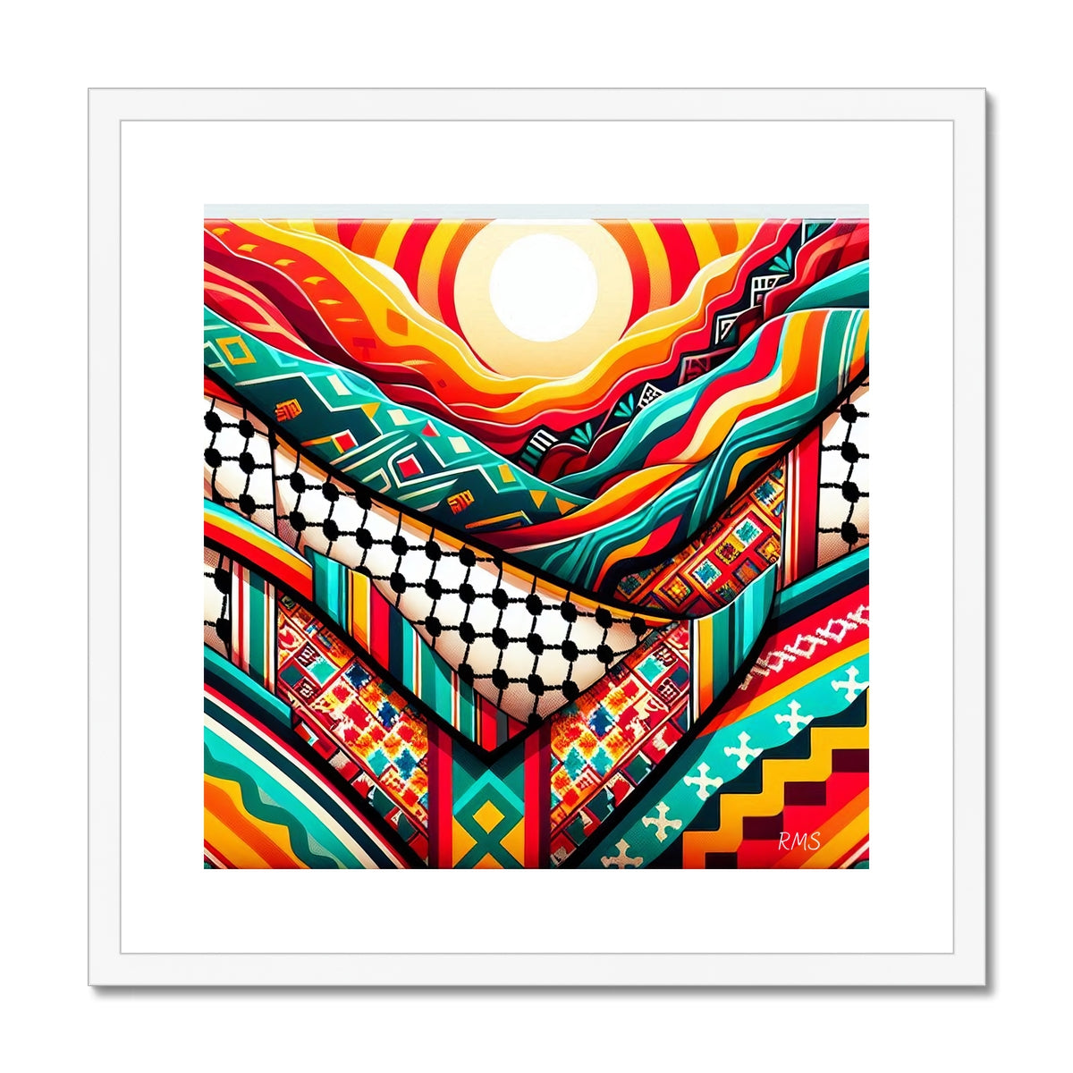 'Dawn Over The West Bank' Framed & Mounted Print Fine art kite-927091825 20"x20" / White Frame - Gifting Spree