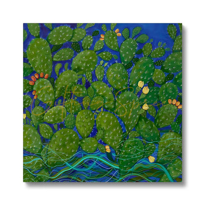 Eco Canvas Print - ‘Drowning Cactus’ by Laila Shawa 'Drowning Cactus' Eco Canvas Art Print Fine art kite-906695478 16"x16" / Image Wrap - Gifting Spree