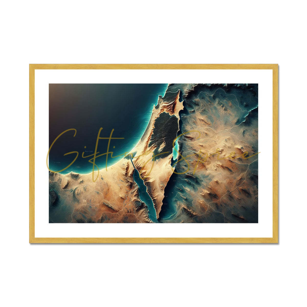 'Energy Rising' | Antique Framed & Mounted Print 'Energy Rising' Antique Framed & Mounted Print Abstract Art kite-909155595 28"x20" / Gold Frame - Gifting Spree