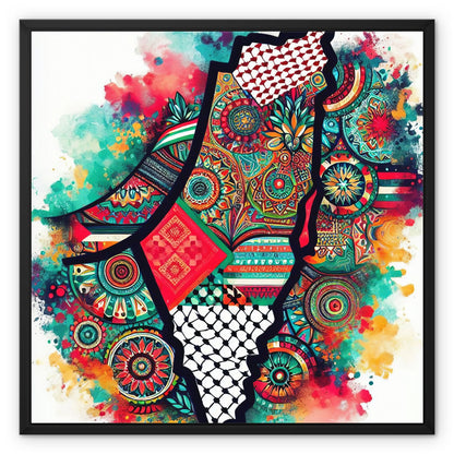 Falastine Framed Canvas Fine art kite-925447640 24"x24" / Black Frame / Image Wrap - Gifting Spree