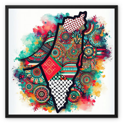 Falastine Framed Canvas Fine art kite-925447641 24"x24" / Black Frame / White Wrap - Gifting Spree