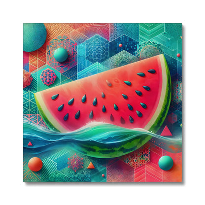 'Floating Watermelon' Canvas Fine art kite-927345783 24"x24" / White Wrap - Gifting Spree