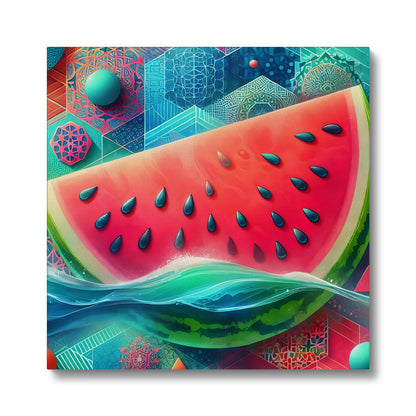 'Floating Watermelon' Eco Canvas Fine art kite-927345986 16"x16" / Image Wrap - Gifting Spree