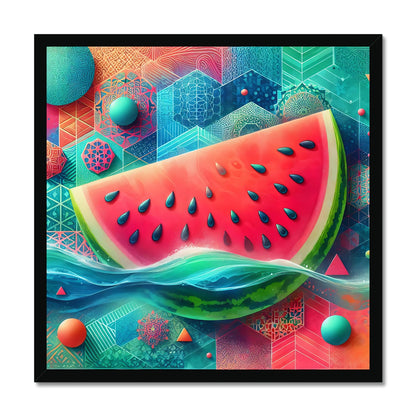 'Floating Watermelon' Framed Print Fine art kite-927345468 20"x20" / Black Frame - Gifting Spree