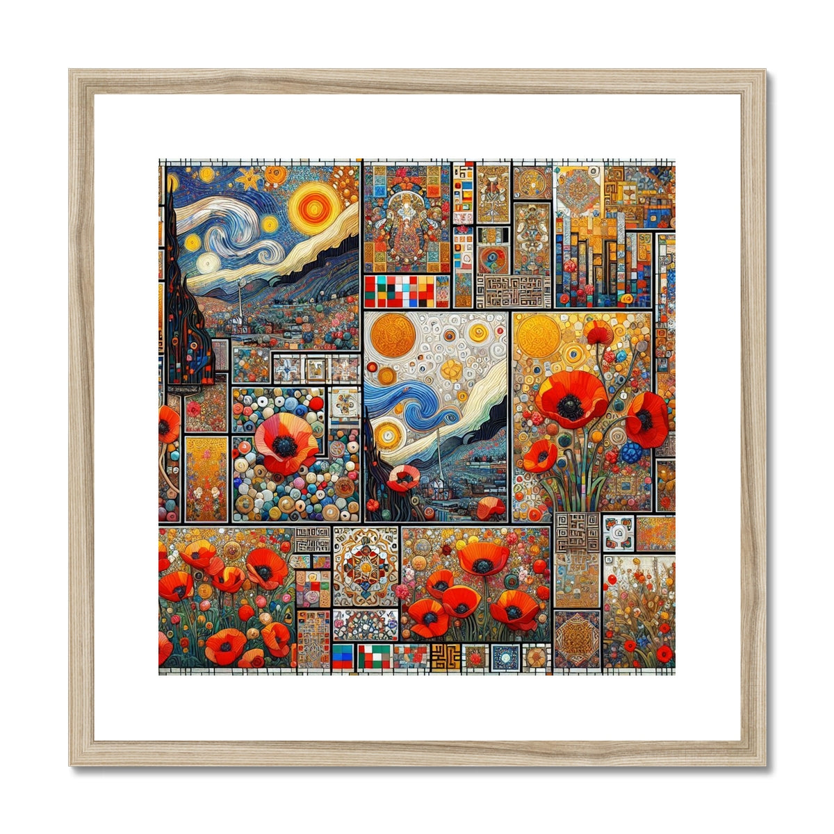 'Four Seasons' Framed & Mounted Print Fine art kite-927141701 20"x20" / Natural Frame - Gifting Spree