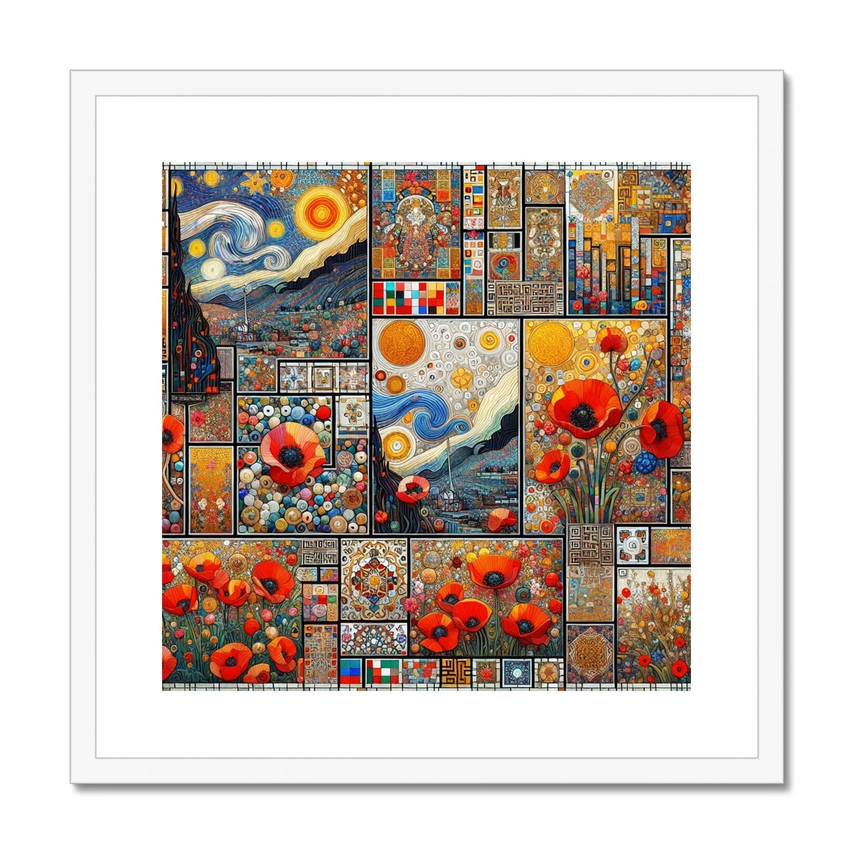 'Four Seasons' Framed & Mounted Print Fine art kite-927141700 20"x20" / White Frame - Gifting Spree