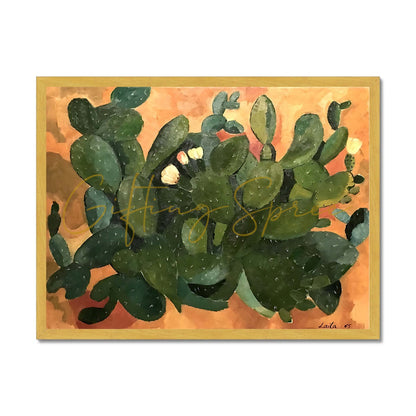 Laila Shawa’s Gaza Cactus, 1965 - A Symbol of Resilience 'Gaza Cactus' Antique Framed Print Fine art kite-906705083 8"x6" / Gold Frame - Gifting Spree