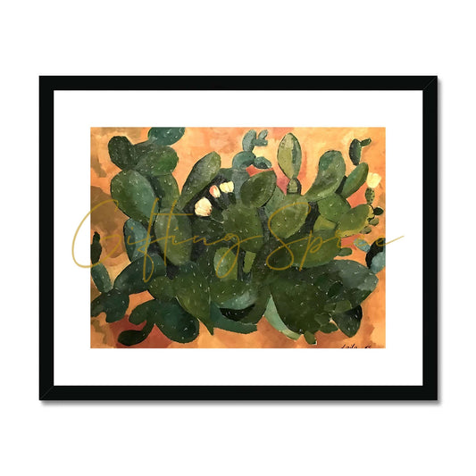 Framed & Mounted Print- Gaza Cactus, 1965 | Art Print 'Gaza Cactus' Framed & Mounted Print Fine art kite-906705030 20"x16" / Black Frame - Gifting Spree