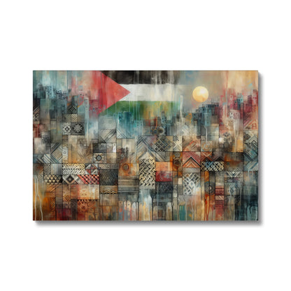 'Gaza - Seven Layers' Eco Canvas Fine art kite-927555560 24"x16" / White Wrap - Gifting Spree