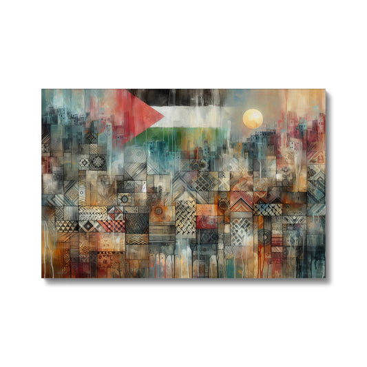 'Gaza - Seven Layers' Eco Canvas Fine art kite-927555560 24"x16" / White Wrap - Gifting Spree