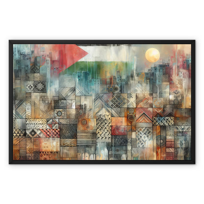 'Gaza - Seven Layers' Framed Canvas Fine art kite-927555623 30"x20" / Black Frame / Image Wrap - Gifting Spree