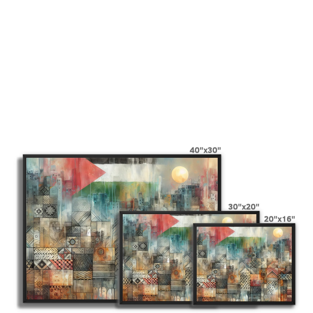 'Gaza - Seven Layers' Framed Canvas Fine art - Gifting Spree