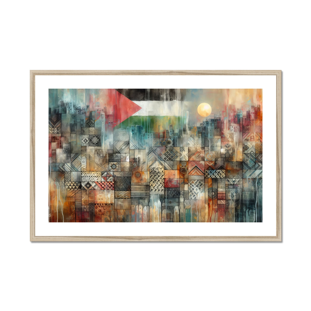 'Gaza - Seven Layers' Framed & Mounted Print Fine art kite-927555173 36"x24" / Natural Frame - Gifting Spree