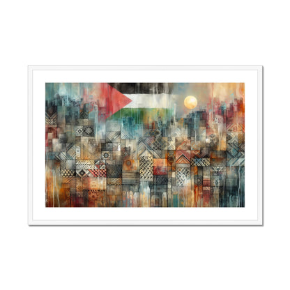 'Gaza - Seven Layers' Framed & Mounted Print Fine art kite-927555172 36"x24" / White Frame - Gifting Spree