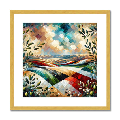 'Glorious Hills' Antique Framed & Mounted Print Fine art kite-927549291 20"x20" / Gold Frame - Gifting Spree