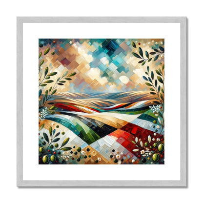 'Glorious Hills' Antique Framed & Mounted Print Fine art kite-927549292 20"x20" / Silver Frame - Gifting Spree