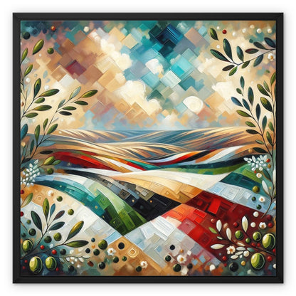 'Glorious Hills' Framed Canvas Fine art kite-927549634 24"x24" / Black Frame / White Wrap - Gifting Spree