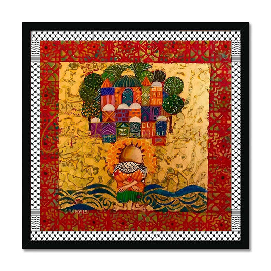 Handala and the Great March of Return - A Symbol of Freedom Handala and the Great March of Return Framed Print Fine art kite-896769942 12"x12" / Black Frame - Gifting Spree