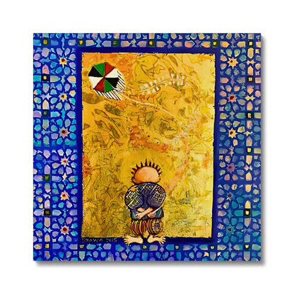 Canvas Print - Laila Shawa's ‘Handala and the Kite’ 'Handala and the Kite' Canvas Art Print Fine art kite-896964465 24"x24" / Image Wrap - Gifting Spree