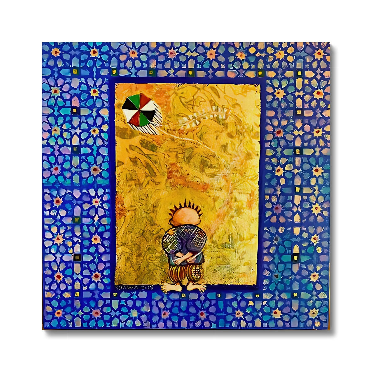 Canvas Print - Laila Shawa's ‘Handala and the Kite’ 'Handala and the Kite' Canvas Art Print Fine art kite-896964464 24"x24" / White Wrap - Gifting Spree