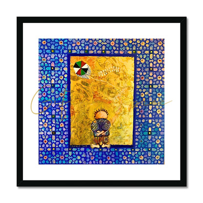 'Handala and the Kite' Framed & Mounted Print Fine art kite-896964248 20"x20" / Black Frame - Gifting Spree