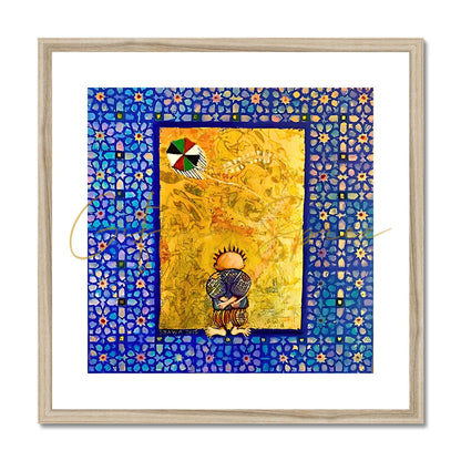 'Handala and the Kite' Framed & Mounted Print Fine art kite-896964250 20"x20" / Natural Frame - Gifting Spree