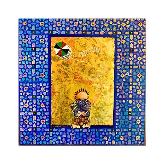 'Handala and the Kite' Rolled Canvas Art Print Fine art kite-896964538 24"x24" - Gifting Spree