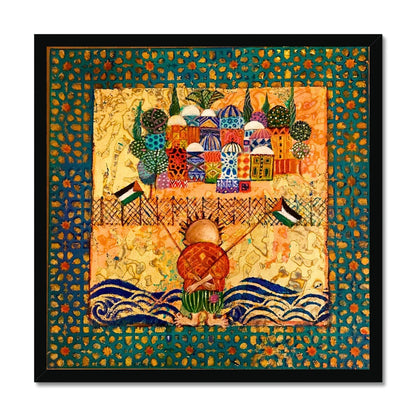 'Handala and the March of Return' Framed Print Fine art kite-897202383 20"x20" / Black Frame - Gifting Spree