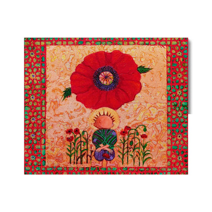 'Handala and The Poppy' Canvas Fine art kite-913443759 24"x20" / White Wrap - Gifting Spree