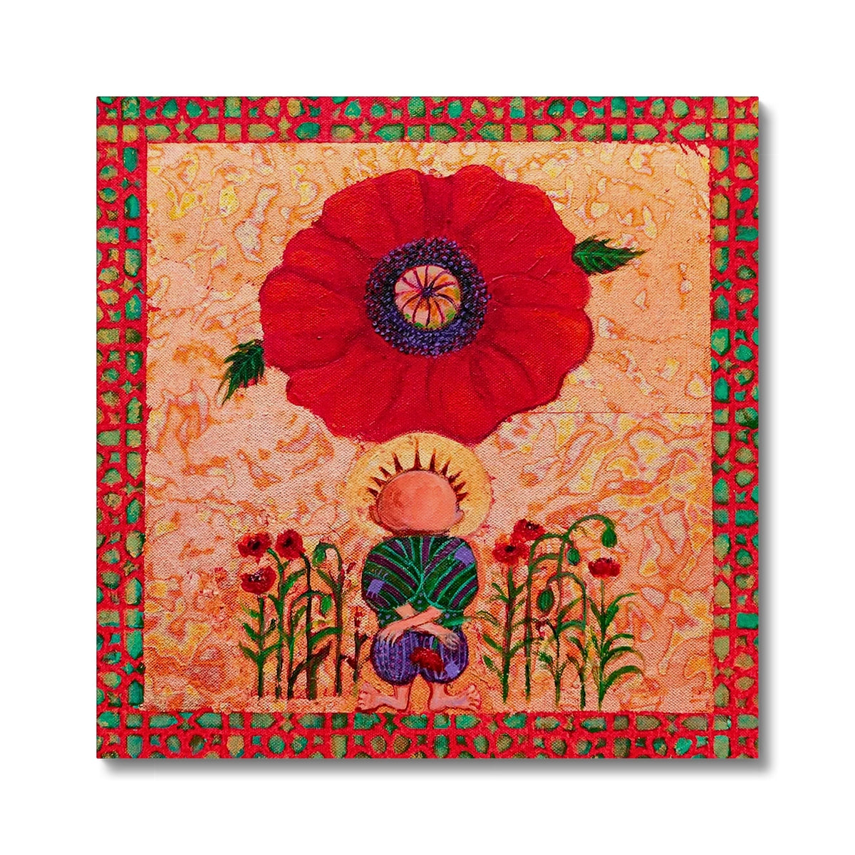 'Handala and The Poppy' Canvas Fine art kite-913443766 24"x24" / Image Wrap - Gifting Spree